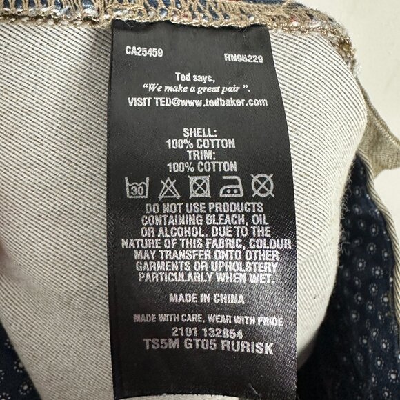 Ted Baker London Rurisk Slim Fit Chino Pants Beige Mens Size 30 Trousers Pockets - Picture 9 of 12